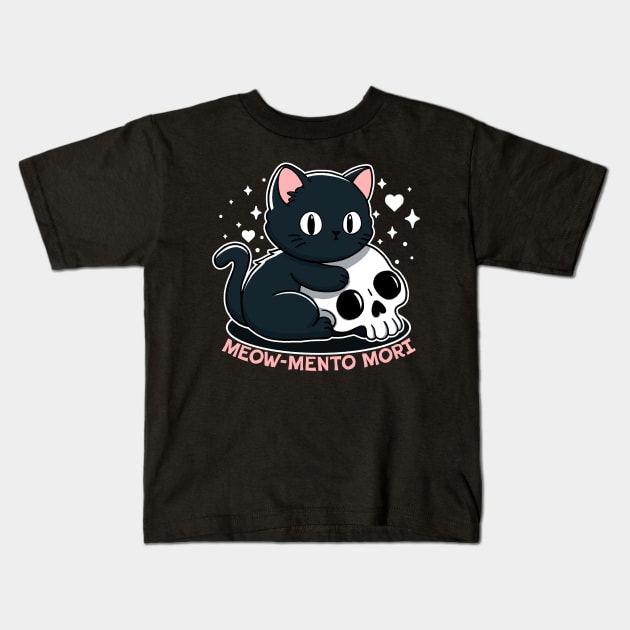 Meow mento mori Kids T-Shirt by FanFreak